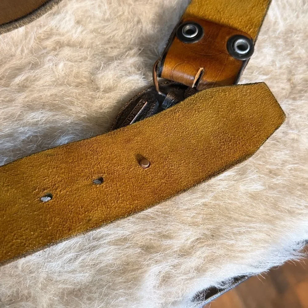 Tan leather  Belt with Buckle 32 (3045A)